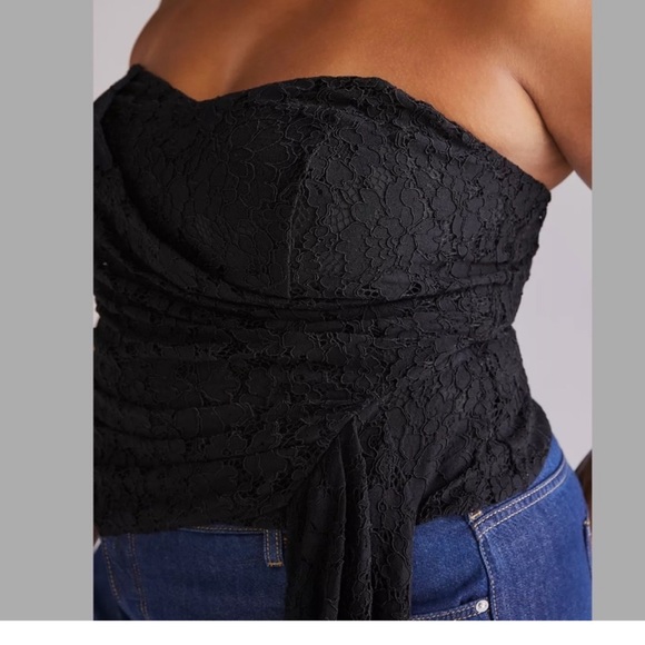 NWOT Anthropologie Mare Mare Corseted Lace Tube Top Black Plus Size 3X Strapless - Picture 3 of 6